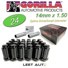 2 llaves, (24) tuercas de accionamiento Gorilla Spline, 14x1,50, negras, dúplex, K6TS-14150BGR