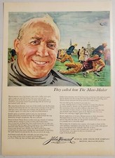 1953 Print Ad John Hancock Life Insurance Knute Rockne Notre Dame Football Coach