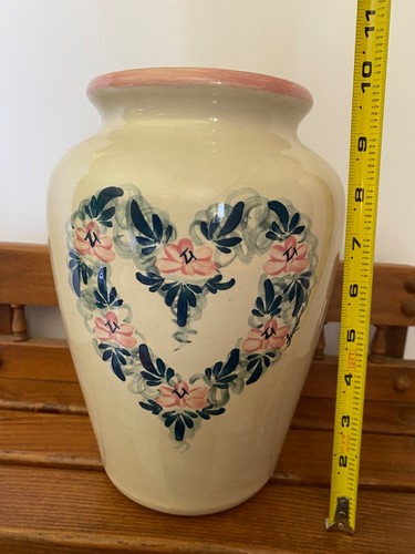 Genuine Handcrafted Pottery from Marshall, TX. The Vase is 10" Tall with Flor - Picture 4 of 4