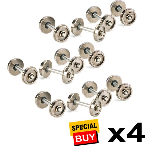 Walthers 920-2301 HO Scale 33" Metal Wheelsets (12 Pack) With Plastic Axles - RP-25 Profile For Model Trains