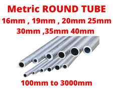 Aluminium Round Tube  Metric Sections 100mm - 3000mm Custom Cut Available