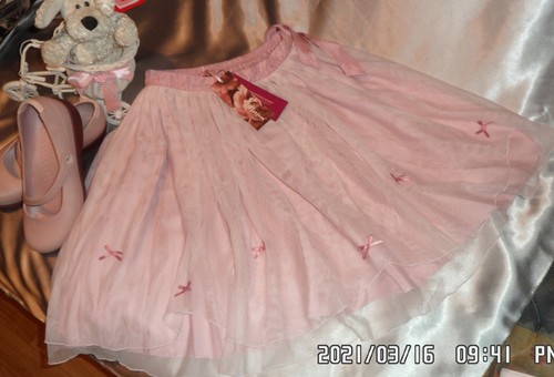Pure SILK Smart MONSOON LIGHT PINK SKIRT SILK + MESH Party HANDBAG GIRL 8-10 y - Picture 2 of 10