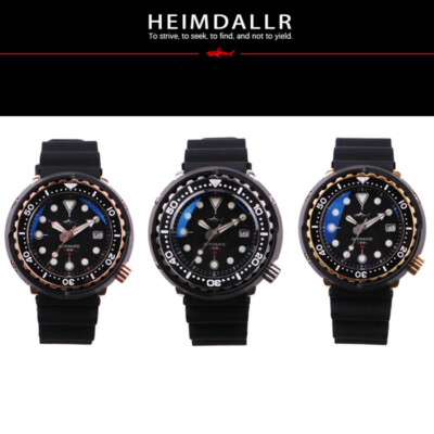 Heimdallr Shark Master Tuna Schwarz PVD NH35A Automatikuhr 300M Taucher 47mm C3