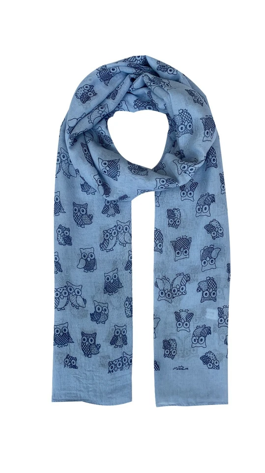 Owls Print Scarf Women LightWeight Fashion Soft Scarves Animal Print Shawl