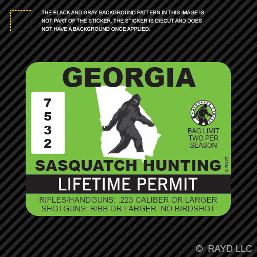 Montana Sasquatch Hunting Permit Sticker Decal - Self Adhesive Vinyl - Weatherproof - Made In - Foto 7