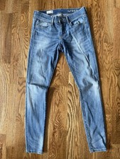 Womens Gap 1969 Legging Jean 27R Factory Distressed