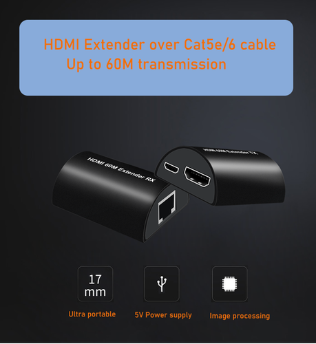 1080P HDMI Extender über Cat5e/6 Ethernet Kabel bis 60M HDMI auf RJ45 Extender - Bild 6 von 9