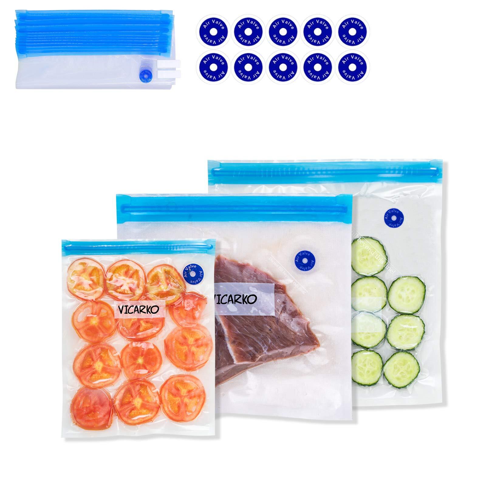 30 Reusable Vacuum Sealer Bags for Food Storage - Includes Hand Pump