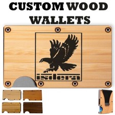 Isdera - Slim Minimalist Wallet - Laser Engraved Wood Wallet
