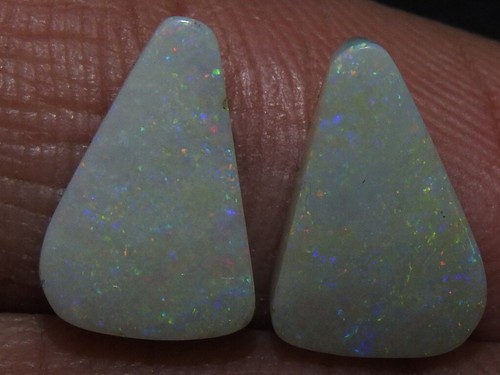 Ópalo Australiano Multi Fuego Suave Forma Elegante Par Combinado 12X8X3MM Hecho a Mano - Imagen 16 de 16