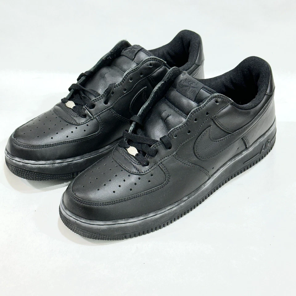 Size 13 - Deadstock Nike Air Force 1 Triple Black 😎New Old Stock😎 306353-001 - Image 4 of 4