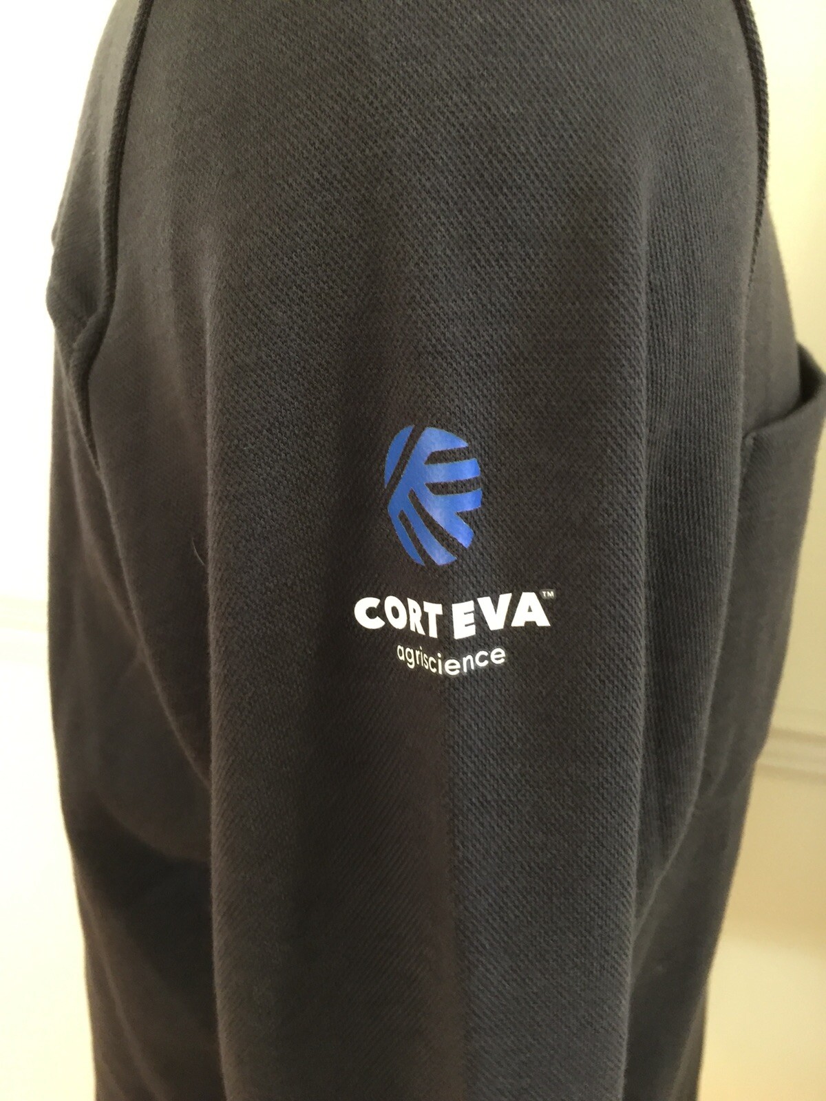 NWT Men Harriton Shirt Long Sleeve L/S Large Black Pique Pocket DuPont Pioneer