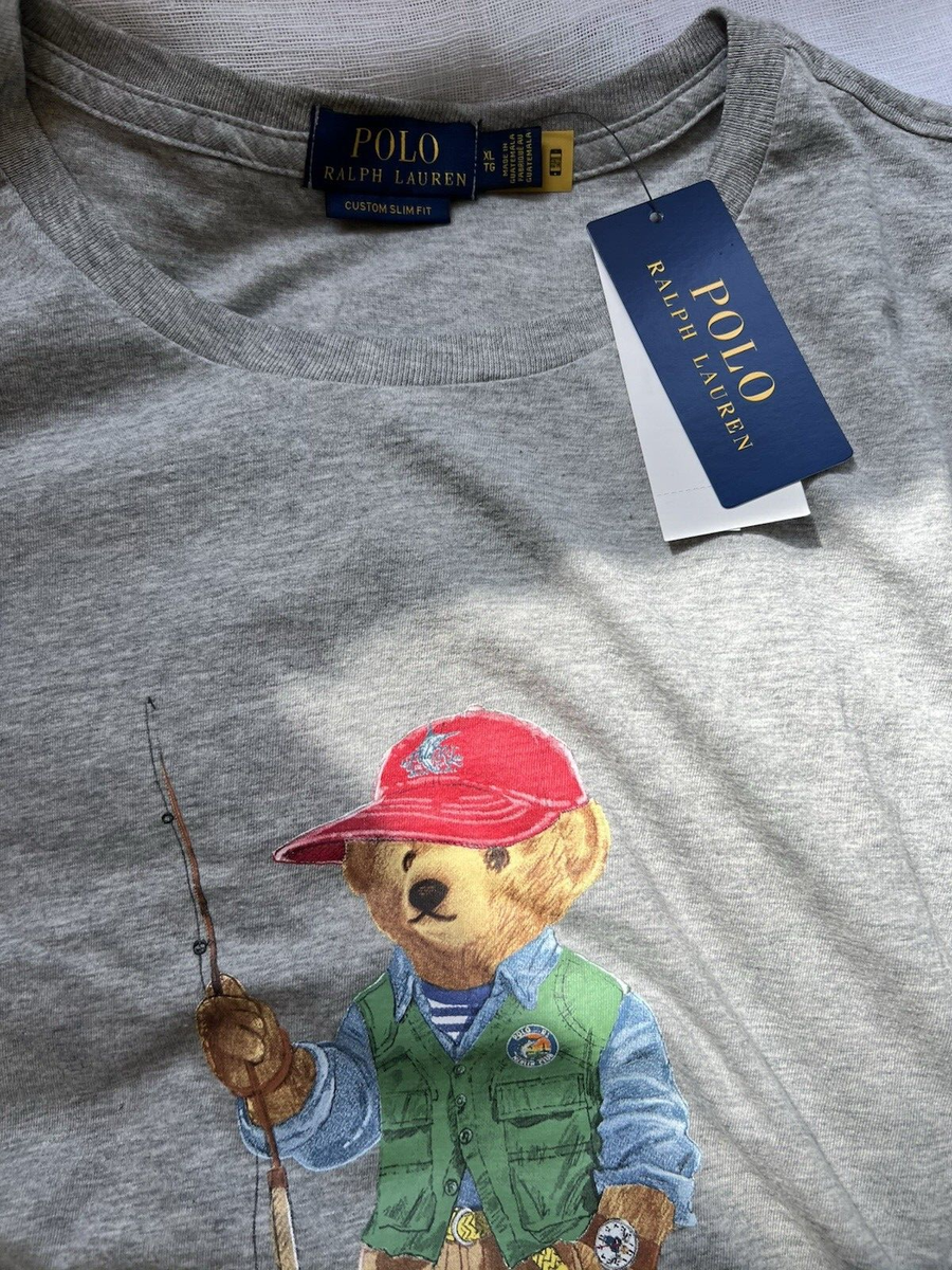 Polo Ralph Lauren Mens Polo Bear Fishing Short Sleeves T Polo Ralph Lauren Mens Polo Bear Fishing Short Sleeves T