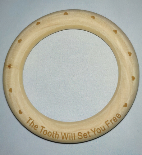 NEW Wooden Baby Teether Ring Natural Teething Rings & Child's Bracelet 70mm 7cm - Picture 2 of 2