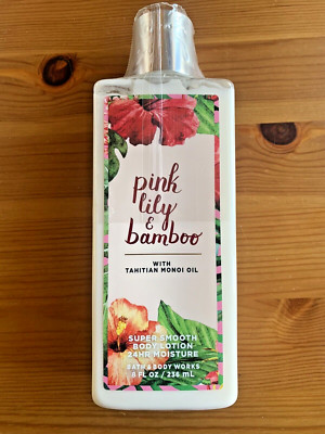 NEW BATH BODY WORKS PINK LILY & BAMBOO BODY LOTION 8oz/236mL TAHITIAN MONOI OIL