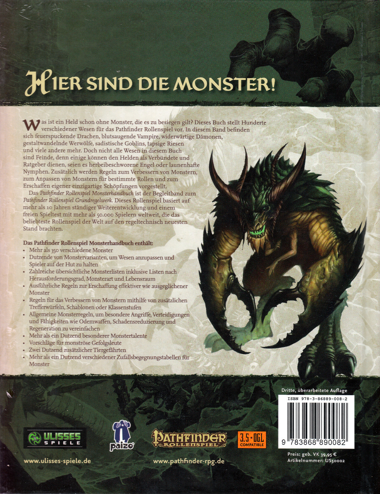 Thumbnail - Pathfinder Rollenspiel: Monsterhandbuch (us50002t), Taschenbuch,