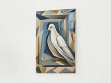 Abstract White Dove Painting - AI Generated Digital Art Print 
