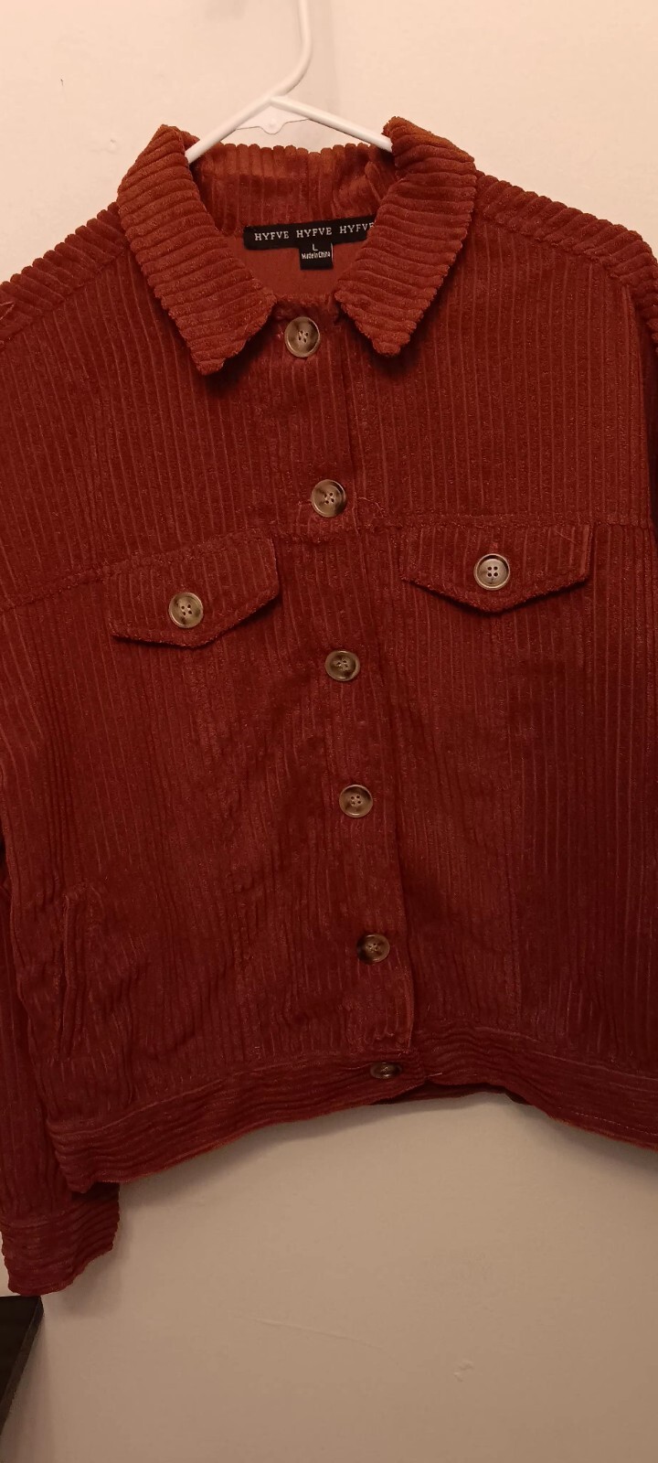 HYFVE Mens Corduroy Jacket Remix in Brown Size L