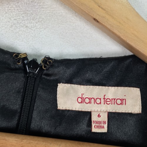 Diana Ferrari womens dress size 6 fit flare grey floral sleeveless zip 086916 - Picture 3 of 8