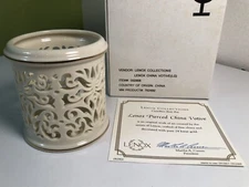 Lenox Pierced China Votive 24k Gold New In Box With Certificate