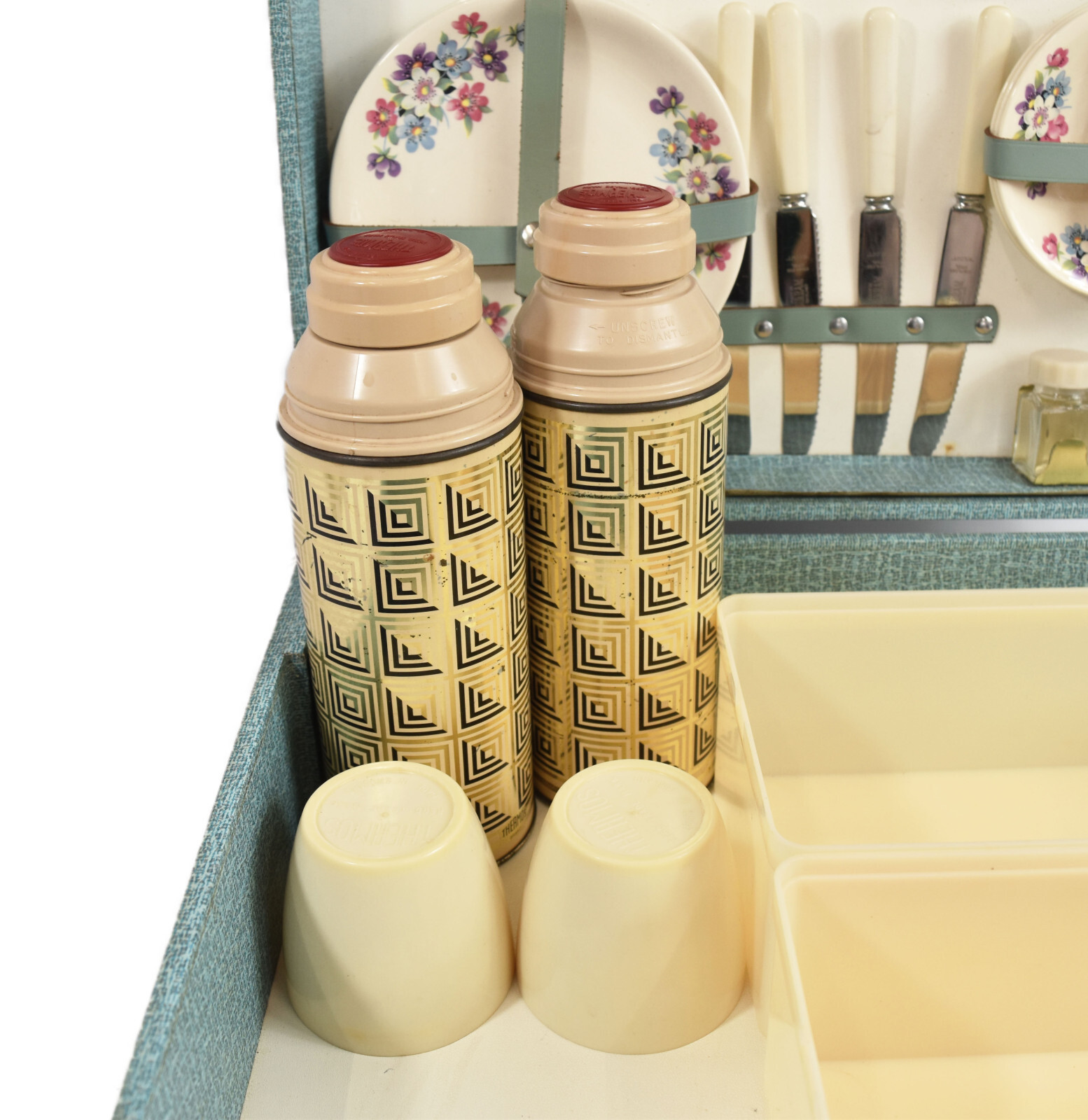 Vintage SIRRAM Picnic Hamper Case Set 1960s Retro eBay