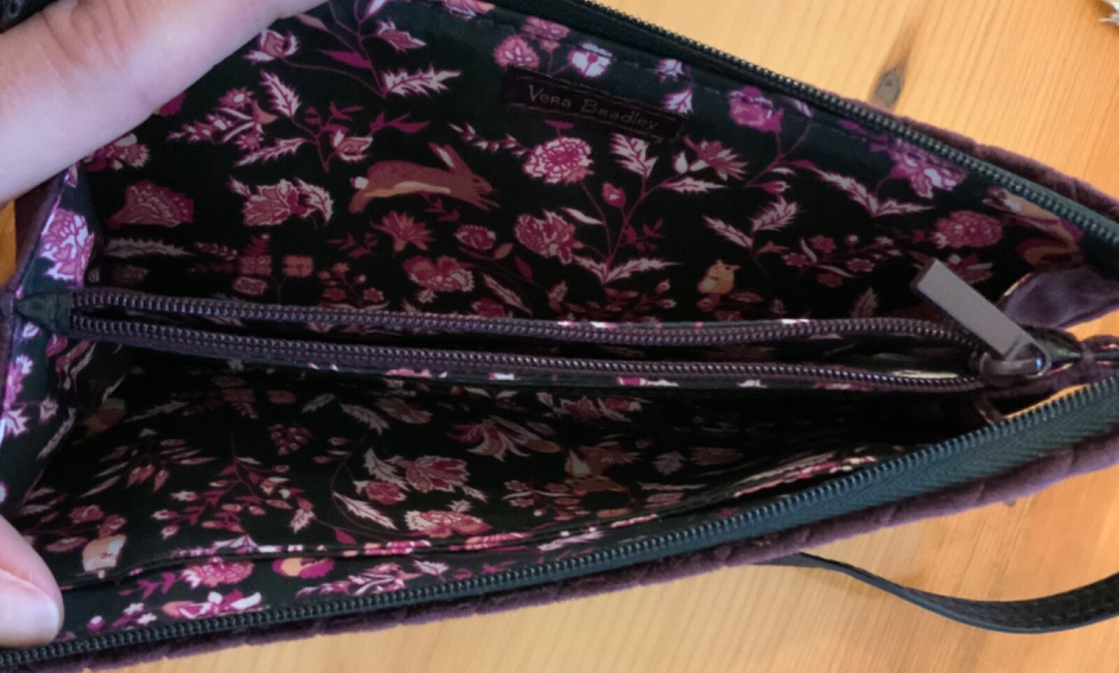 Vera Bradley Iconic RFID Slim Convertible Wristlet in Blackberry Wine Velvet