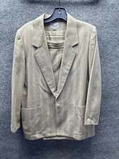 Handmacher Skirt Suit Set Women Size 10 Beige Tailored Vintage Secretary Classic