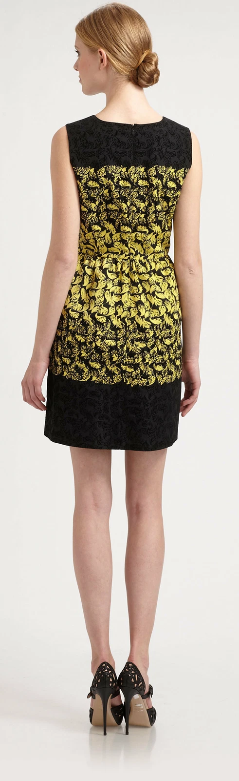 Abito in guaina ROSSO VALENTINO da donna stampa foglia nera taglia 46