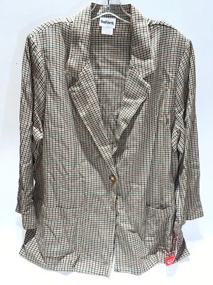 Bon Worth Button Up Blazer Multi Colored Two Front Pockets Size XL Petite