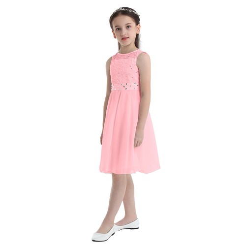 Girls Princess Flower Dress Kids Wedding Bridesmaid Maxi Formal Party Prom Gown - Picture 41 of 51