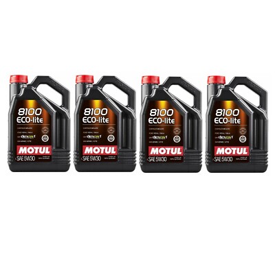 Motul 8100 ECO-LITE 5W30 - 20 Liters - Fully Synthetic Engine Motor Oil (4 x 5L)