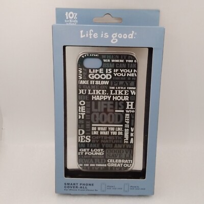 Life is Good iPhone 5 5s Cover-All Phone Case Night Black Gray White Phrases
