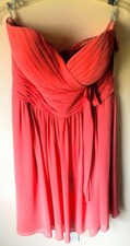 Gather Gown Dress Coral Color Madison Style Bridal Size 14