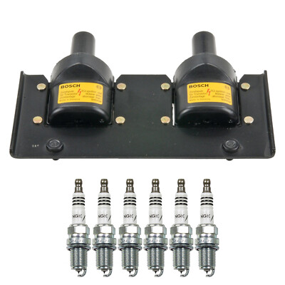 Bosch Ignition Coil NGK 6 Iridium IX Spark Plug Kit For 911 A4 A6 Passat H6 V6