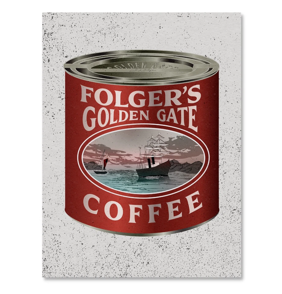 Vintage Coffee Poster - 1920s coffee can ad - Mid Century Modern wall art - Image 2 of 4