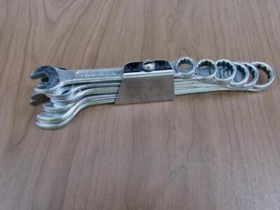 VINTAGE DUNLAP ( 6 PIECE ) COMBINATION WRENCH SET 3/8'' - 11/16''  USA. NEW