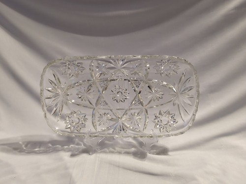 Piatto rettangolare in vetro anni '60 con gancio ad ancoraggio "Stella di David", EAPC - USATO - Foto 1 di 8