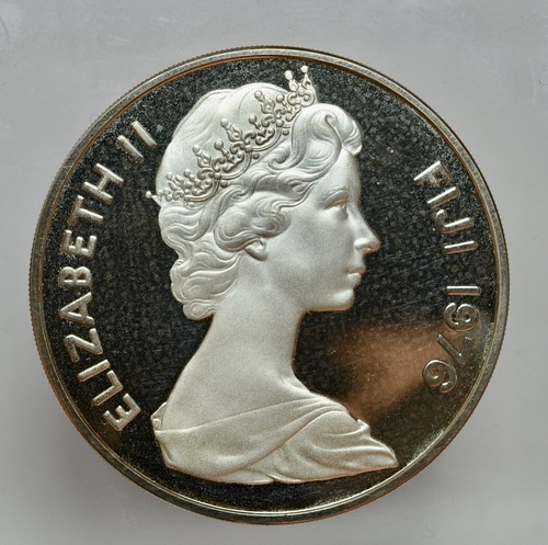 FIJI -AG/ 1 ONE DOLLAR 1976 PROOF - Imagen 2 de 2