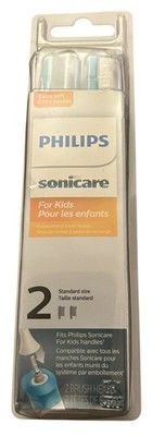 New Philips Sonicare HX6042 Kids Replacement Toothbrush Heads Extra SOFT 2ct