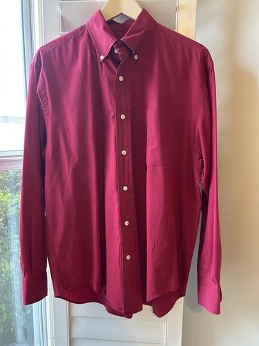 Nautica Men's Long Sleeve Button Down Shirt Red Size M video thumbnail