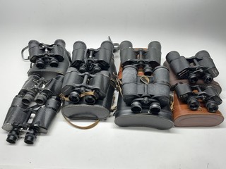 Lot of 9 Vintage Binoculars & Accessories Untested