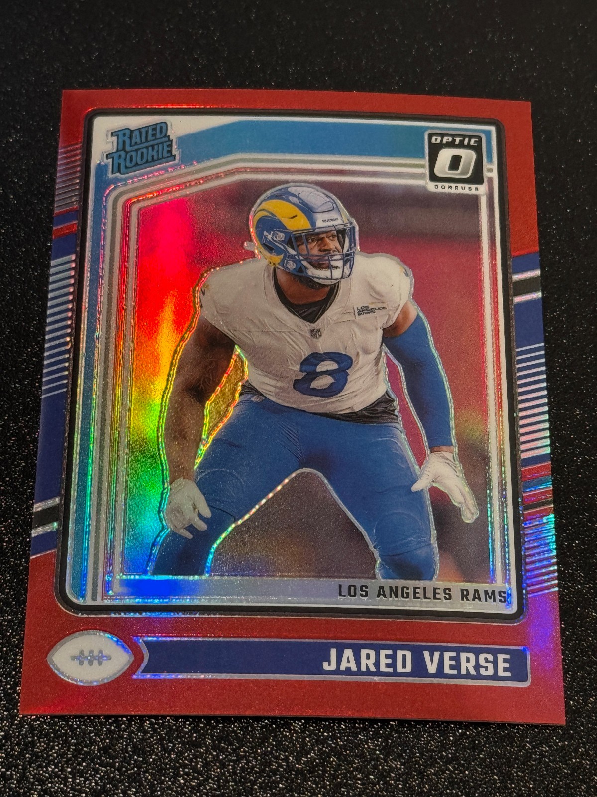 2024 Panini Donruss Optic - Rated Rookie Jared Verse #242 Red Prizm /125 (RC)