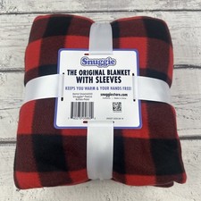 NUOVA coperta indossabile Snuggie The Original con maniche a quadri bufalo rosso