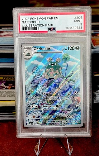 Garbodor 204/182 PSA 9 Illustration Rare Paradox Rift EN 2023 Full Art