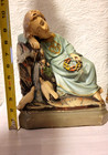 Antique 1900s Era Child Jesus Resting Rock of Ages Chalkware Religious Statue — photo 9