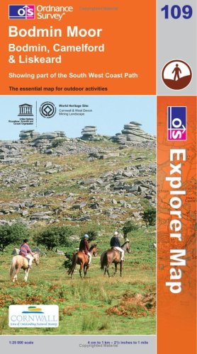 Bodmin Moor (OS Explorer Map): Sheet 109 by Ordnance Survey Sheet map, folded - Picture 1 of 2