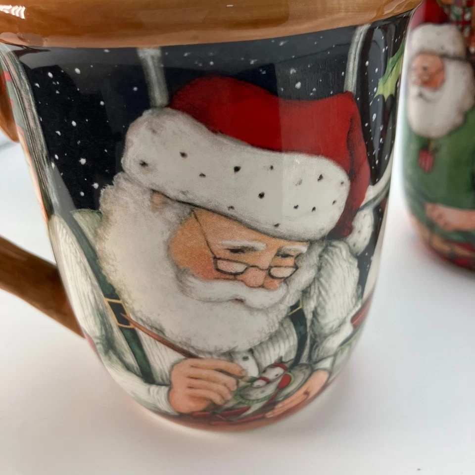 Certified International Susan Winget Santa Claus Mugs Set of 3 Christmas Ceramic - Image 3 of 4