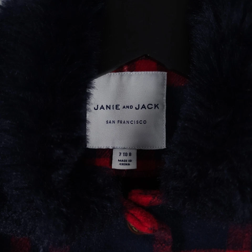 Capa de ensayo Janie and Jack Holiday niñas 7 8 Bradbury rojo mezcla de lana a cuadros Foto 3 de 4