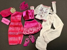 Barbie Kleidung Fashion,Kleid , Bluse, Hose, Rock ,Top, Schuhe, Tasche , Kette
