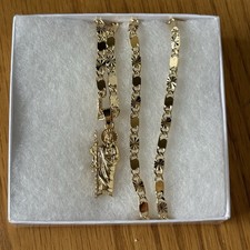 Colgante San Judas Tadeo Medalla Oro P San Judas + Collar 22" Cadena Oro Lamina